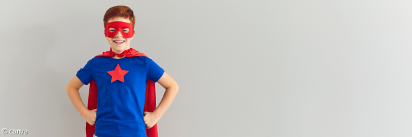 Kind als Superman